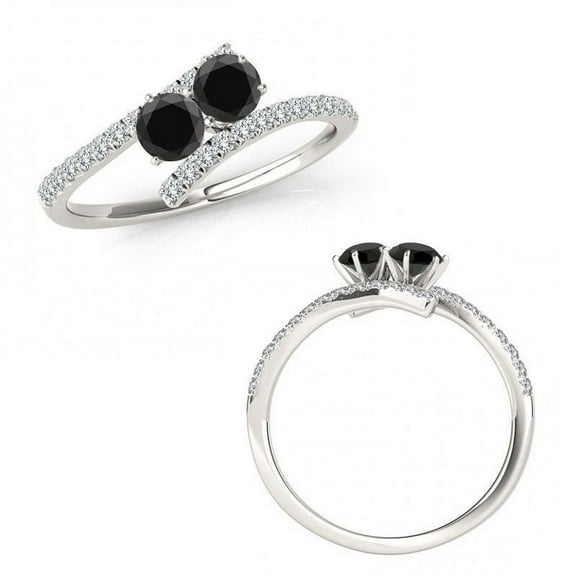 I Love Us Two-Stone Ring 3/4ct ct tw Diamonds 14K White Gold My Best friend is My true love