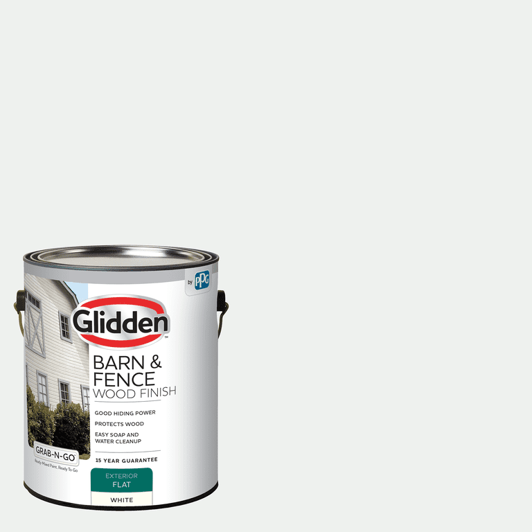 Glidden Grab-N-Go Barn & Fence Exterior Paint, 1 Gal White photo 1