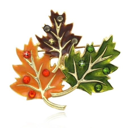 - cocojewelry Fall Maple Leaves Brooch Pin Necklace Pendant Thanksgiving Jewelry