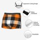 thumbnail image 3 of Balery Orange Plaid Calzoncillos bóxer para hombre, ropa interior de algodón suave y transpirable con cinturilla de nailon-Small, 3 of 5