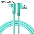 thumbnail image 4 of Fast Charging Cable Double Elbow Android Micro USB Data Cord Replacement for Android Mobile Phone Micro USB Interface, Green, 2m, 4 of 7