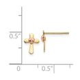 thumbnail image 2 of 14k Yellow and Rose Gold Mini Cross Heart Post Earrings - .3 Grams - Measures 8x6mm Wide, 2 of 2