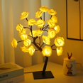 thumbnail image 1 of Lámpara de mesa decorativa con rosas, lámpara de mesa romántica, lámpara decorativa para sala de estar, lámpara con rosas artificiales, 24 rosas, para regalo e iluminación decorativa, Cristo, 1 of 5