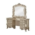 thumbnail image 6 of ACME Gorsedd 6-Drawer Wooden Vanity Desk and Mirror in Golden Ivory, 6 of 6