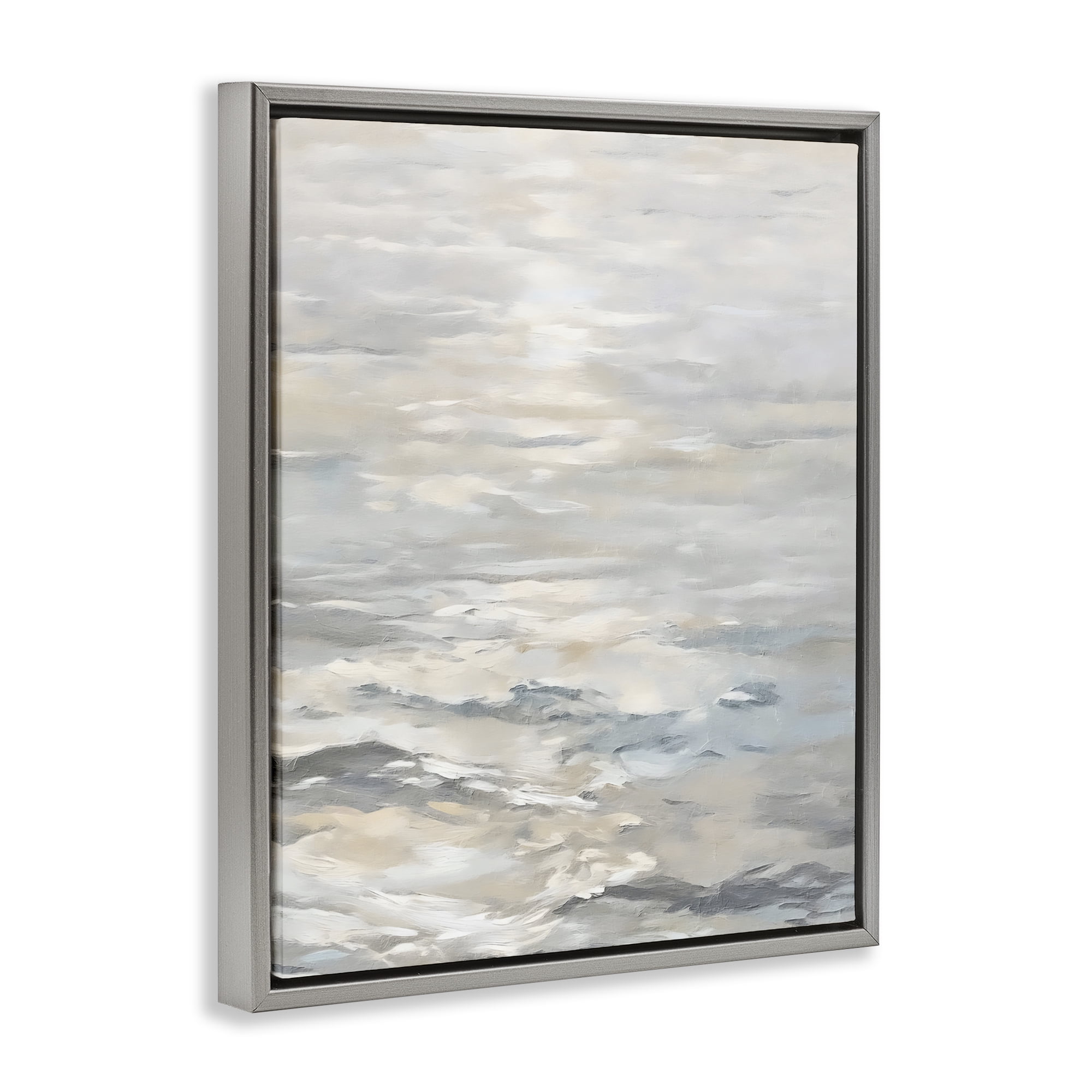 Stupell Industries Shallow Reflections Morning Light Gray Framed Floater Canvas Wall Art, design by Riley B