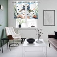 thumbnail image 5 of 2 Panels Kitchen Tier Curtains 39 Inch Length, Cat Summer Beach Grommets Window Treatment Curtain, Nautical Ocean Coastal Turtle Coral Thermal Curtains Drapes for Living Room/Bathroom, 5 of 9