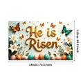 thumbnail image 2 of LUUFILx Easter Spring Decorations He Is Risen Backdrop Banner Colorful Butterfly and Floral Egg Celebration Background for Church Event Photography Props Party Supplies, 2 of 7