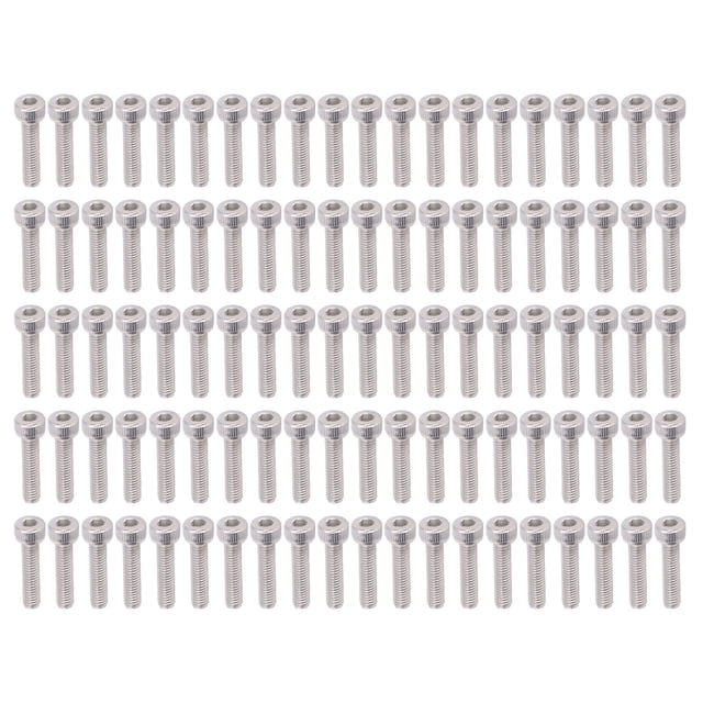 Kit de 100 tornillos de cabeza hueca hexagonal de acero galvanizado, sujetadores industriales M4 x 0,7 mm (2800-0004-0018)