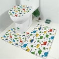 thumbnail image 2 of White Dinosaurs Palms Names Pattern Bathroom Rugs Sets 3 Piece,Toilet Cover Set,Absorbent Non Slip Bathroom Mats Sets with U-Shaped Contour Rug Toilet Rug Set, 2 of 5