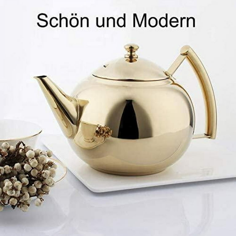 Golden Drops Set of 2 Stainless Steel Tea and Coffee Pot | Serving  Stainless Steel Teapot with Lid 200 ml & 350 ml Tea Serving Pot
