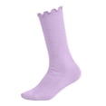 thumbnail image 2 of QSAWXQZ Kids' Ruffle Crew Socks Solid Breathable Mid Calf Socks 6-14Years, 2 of 6