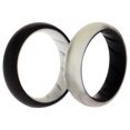 thumbnail image 1 of Juego de anillos sólidos ROQ de boda de silicona Negro-Mármol 2 x 6 mm para mujer, 1 of 1