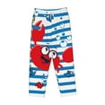 thumbnail image 4 of Goofa Red Funny Crab on Blue Stripe Printed Soft Pajama Pants for Women, Wide Leg Comfy Casual Lounge Yoga Pants-X-Large, 4 of 9