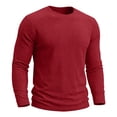 thumbnail image 4 of Kalauyu Mens Waffle Knit Textured Shirts Long Sleeve Round Neck Blouse Soft Stretch Casual Spring Fall Daily Wear Tunic Tops, 4 of 7