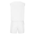 thumbnail image 3 of LYXSSBYX Two Piece Sets for Women Summer Women's Two Piece Casual Shorts with Pockets Set Short Sleeved Solid Color Casual Neck Top Shirt Set, 3 of 5