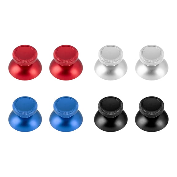 8Pcs 4 Colors Aluminum Joystick Cap Thumb Grip for Gamepad Game Controller Mixed Color 23x15mm 2pcs/color