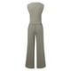 thumbnail image 4 of Conjunto informal de algodón de 2 piezas para mujer: camisa chaleco sin mangas con botones y pantalones rectos de pierna ancha con bolsillos, diseño sexy en el pecho, para uso diario/formal., 4 of 5