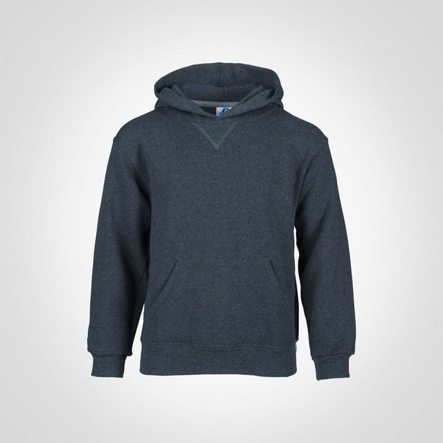 Youth Dri Power Hooded Pullover Sweatshirt, S, Black Heather