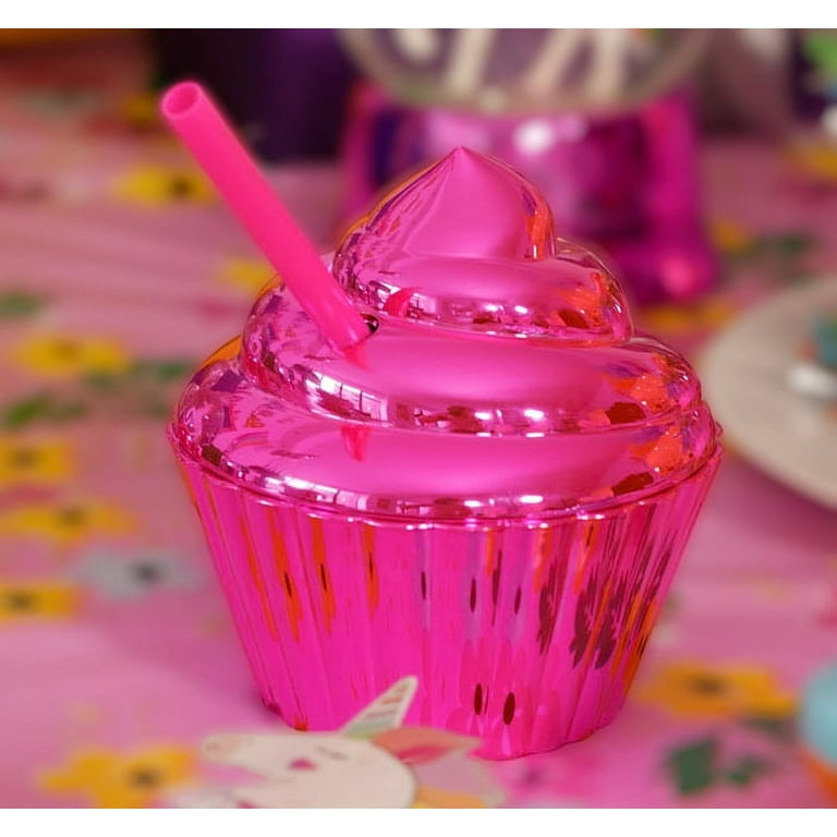Strictly Fancy Plastic Pink Cupcake Tumbler, 1 Piece