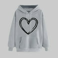 thumbnail image 2 of Erwazi Pullover Hoodies for Women, Valentines Heart Printed Graphic Hoodies for Teen Girls, Long Sleeve Hooded Sweatshirt, 2 of 5
