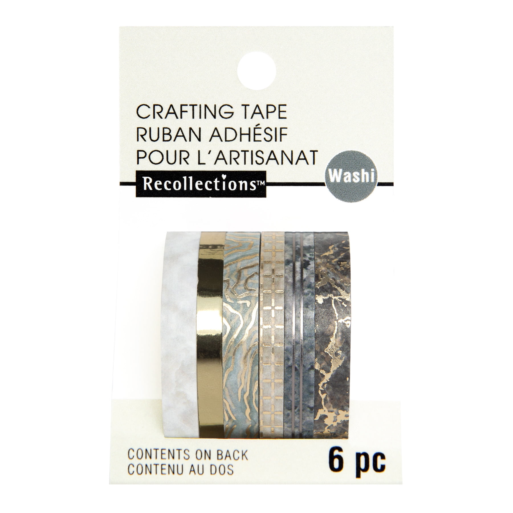Recollections Gray Marble Crafting Washi Tapes, 12 Packs: 6 ct. (72 total)