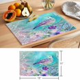 thumbnail image 6 of Teal Pink Birds Placemats Set of 6 Abstract Watercolor Flower Leaf Branch Place Mats Indoor Wipeable Table Mats Washable Cloth Dining Table Placemats for Kitchen Holiday Party Home Decor 13x19 Inch, 6 of 9