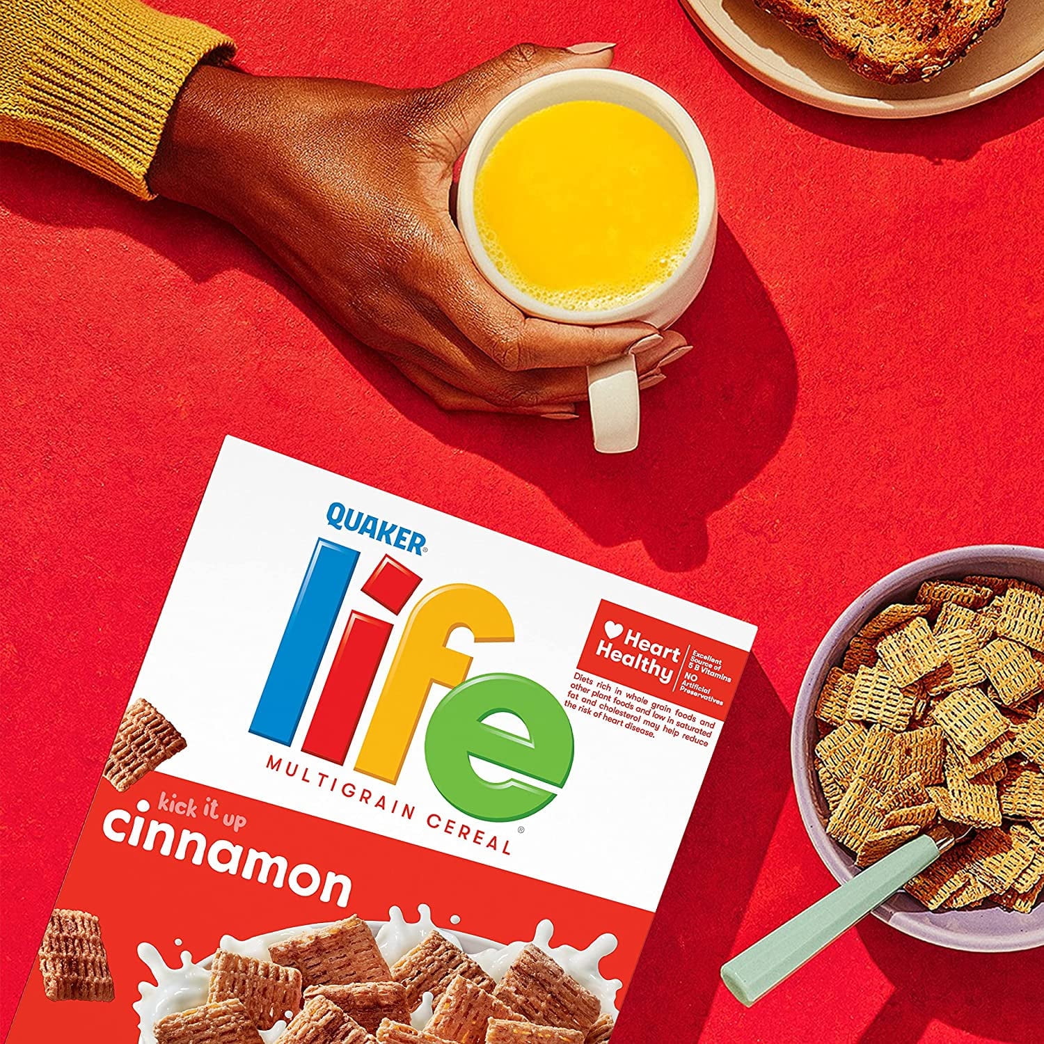 Quaker Life Cereal, Cinnamon, Mega Size, Breakfast Cereal 32.5 oz (Pack 4)