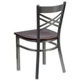 thumbnail image 3 of HERCULES Series Clear Coated ''X'' Back Metal Restaurant Chair, 6FOB-CLR-WALW-GG, 3 of 6