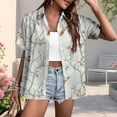 thumbnail image 4 of adaychics Hawaiian Shirt for Women Bird Floral Casual Lapel Short Sleeve Button Up Summer Tropical Shirts for Travel, 4 of 7