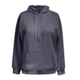 thumbnail image 2 of 2025 Winter Hoodie Dark Gray Hoodie Long Sleeves V-Neck Womens Sweater Solid Color Lightweight Sweater Gym Hoodie(XL), 2 of 5