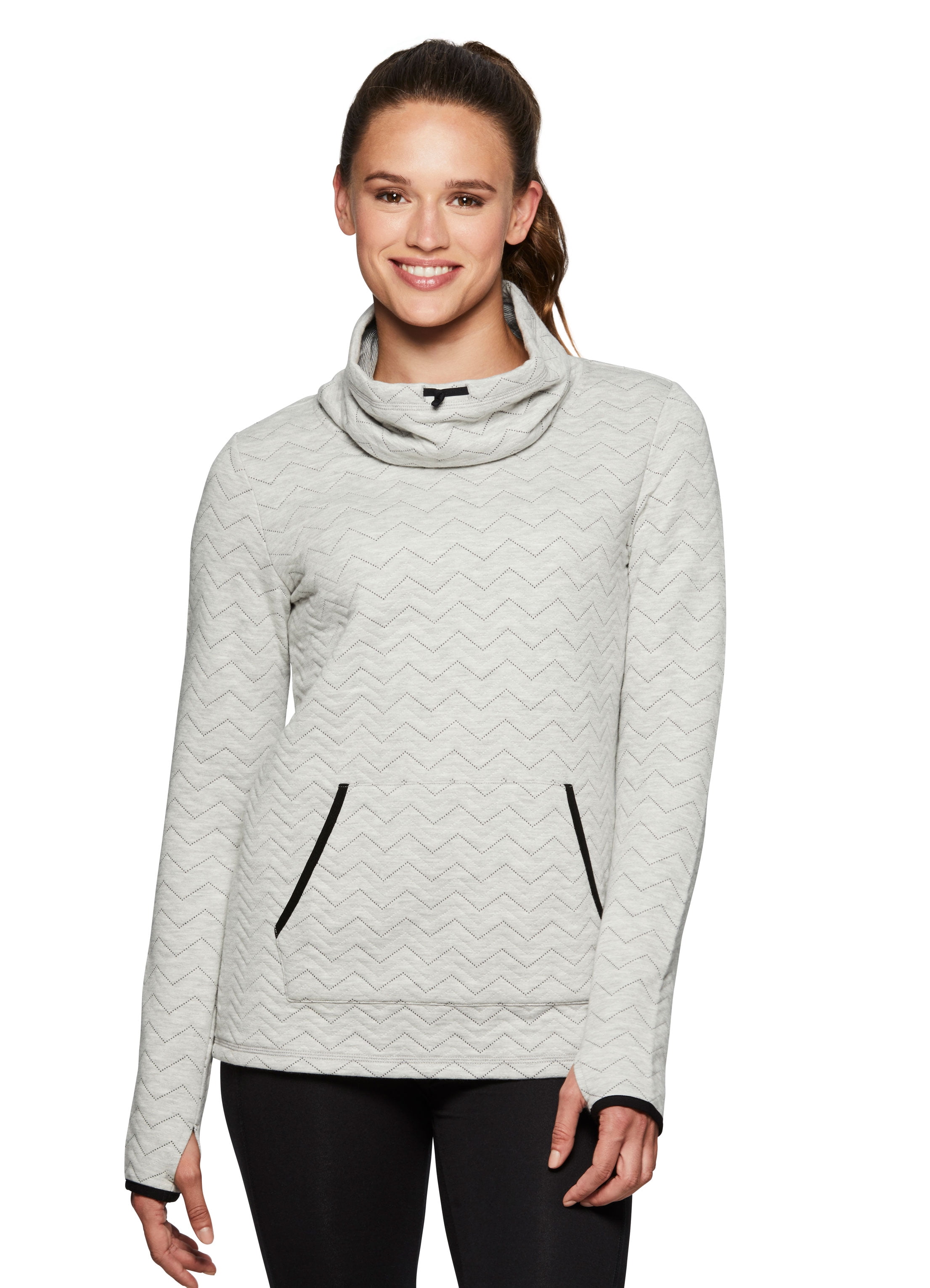 Ultra-Soft Quilted Cowl Neck Pullover 