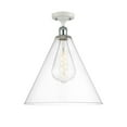 thumbnail image 3 of Innovations Lighting  Berkshire Glass- 1 Light 16" Semi-Flush Mount Clear/White and Polished Chrome, 3 of 5