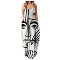 thumbnail image 2 of Lenago Robe Maxi Grande Taille pour Femmes Décontractée Grande Taille à Imprimé Sans Manches avec Poches Robe Maxi Longue Robes d'Été de Plage en Liquidation, 2 of 5
