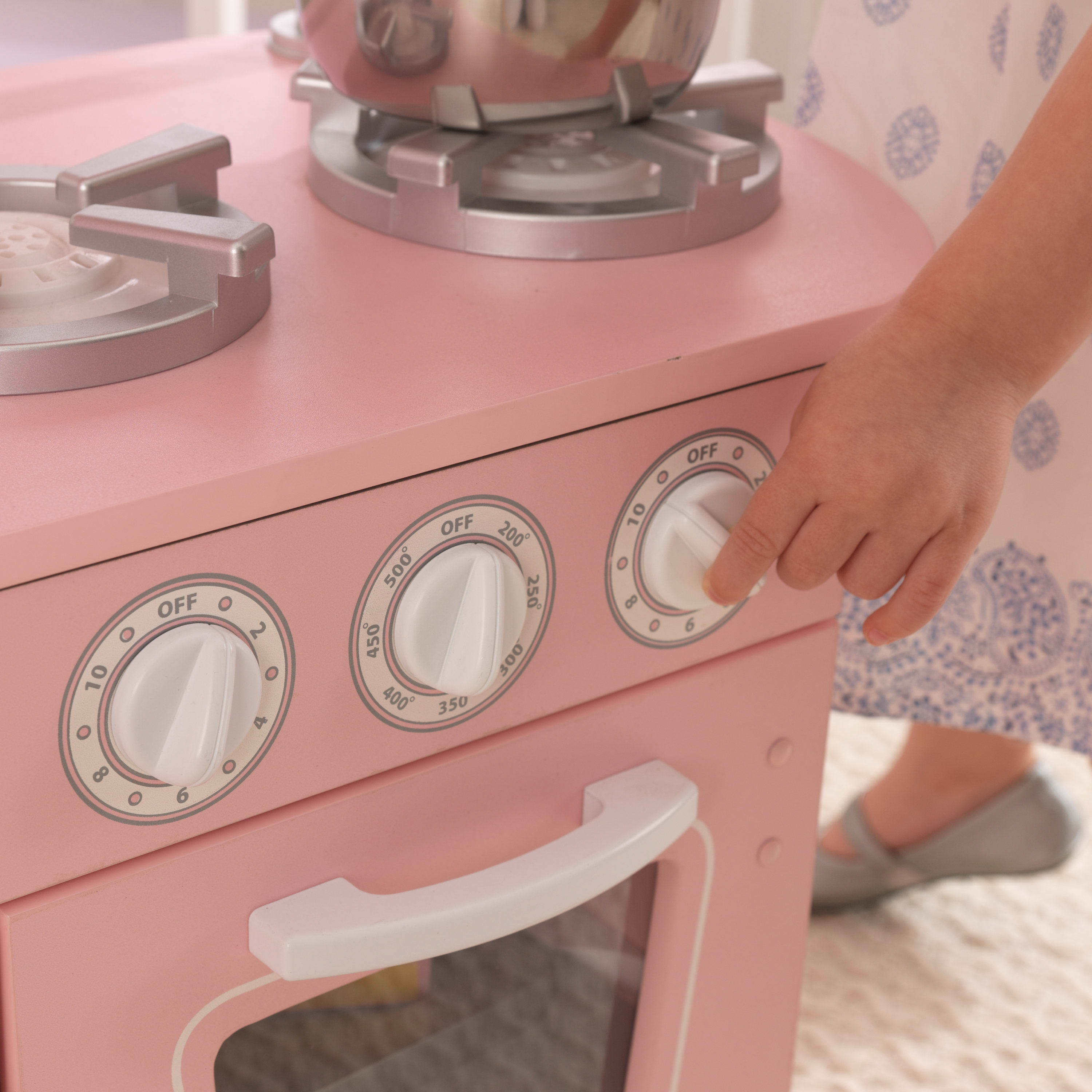 KidKraft Vintage Wooden Play Kitchen with Working Knobs, Pink - image 5 of 7