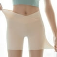 thumbnail image 4 of FAIWAD Women's Silk Safety Shorts Cross Elastic Waist Shorts Breathable Seamless Stretch Underwear, 4 of 5