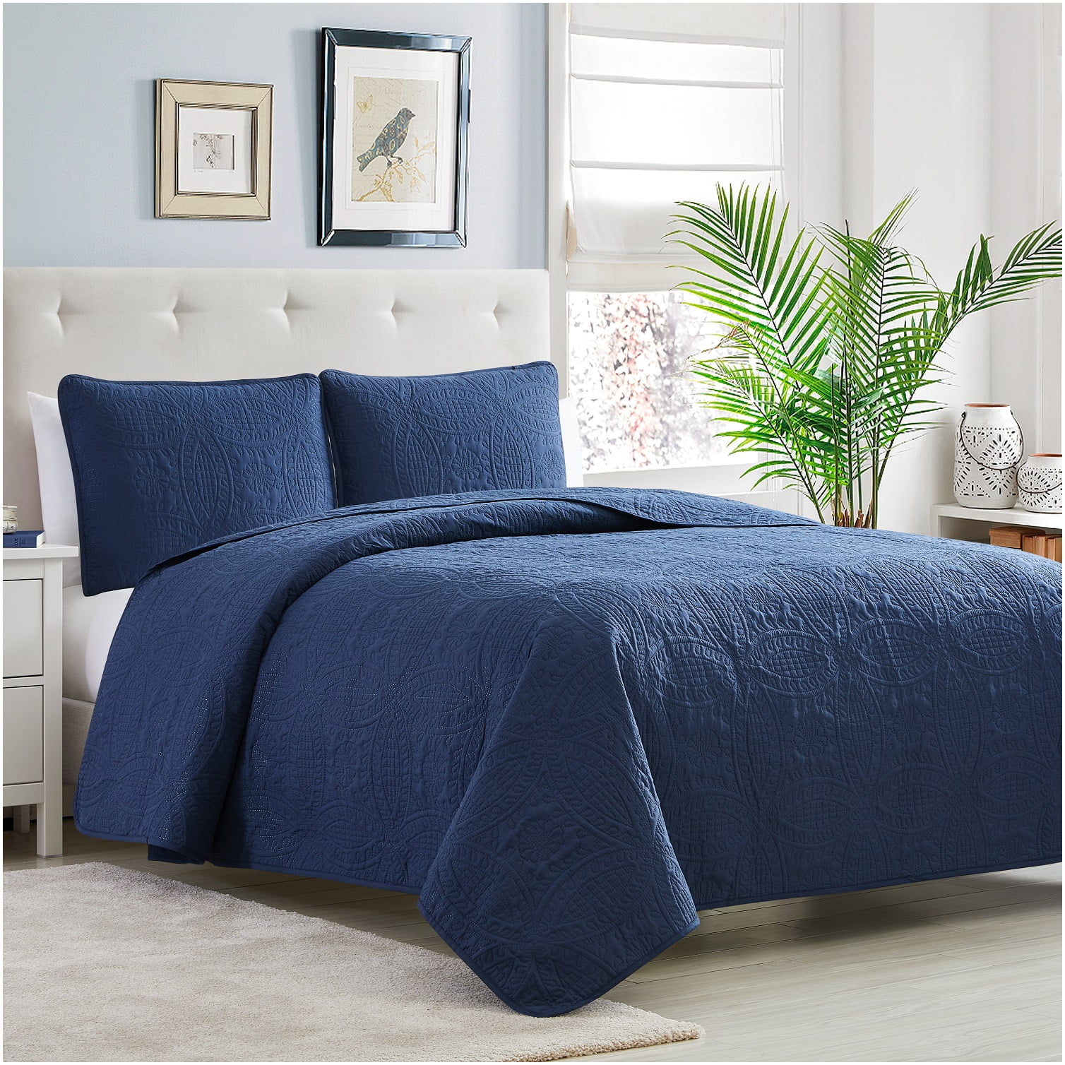 navy blue bedspread full