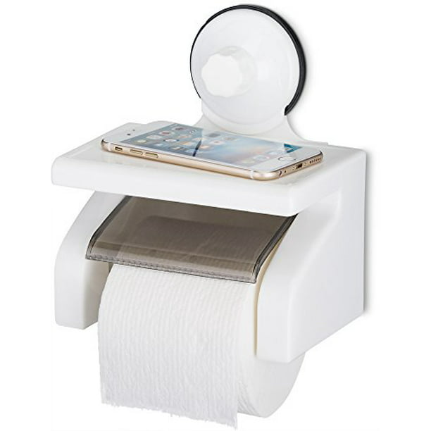 Toilet Paper Holder for Bath Tissue with Cell Phone Tray and Super ...
