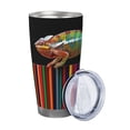 thumbnail image 2 of Fotbe Chameleon Panther On Colored Pencils Pattern 20 oz Tumbler Stainless Steel Vacuum Insulated Coffee Ice Cup Double Wall Travel Flask Leak-proof Coffee Cup-Straw Three-piece Set, 2 of 8