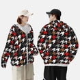 thumbnail image 4 of Vsdgher Sweat à Capuche Imprimé Pied-de-Poule Vert Rouge pour Hommes Femmes, Manches Longues Protection Solaire Pêche pour Course Natation-TG, 4 of 7