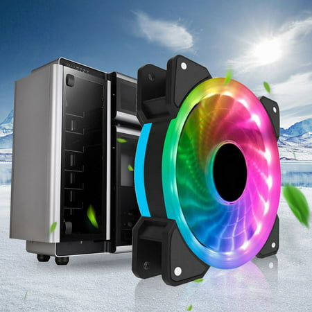 120mm CPU Air Cooler RGB LED Adjustable Color Motherboard Control Cooler Cooling Fan 4 PIN/ 3 PIN Computer Case PC Cooling Fan for Computer case, CPU Cooler for