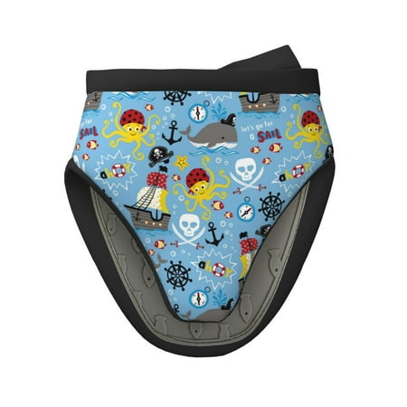 

Tebeau Pirate Marine Animals Print Short Oven Mitts Heat Resistant Silicone Kitchen Mini Oven Mitts Non-Slip Grip Surfaces and Hanging Loop Gloves