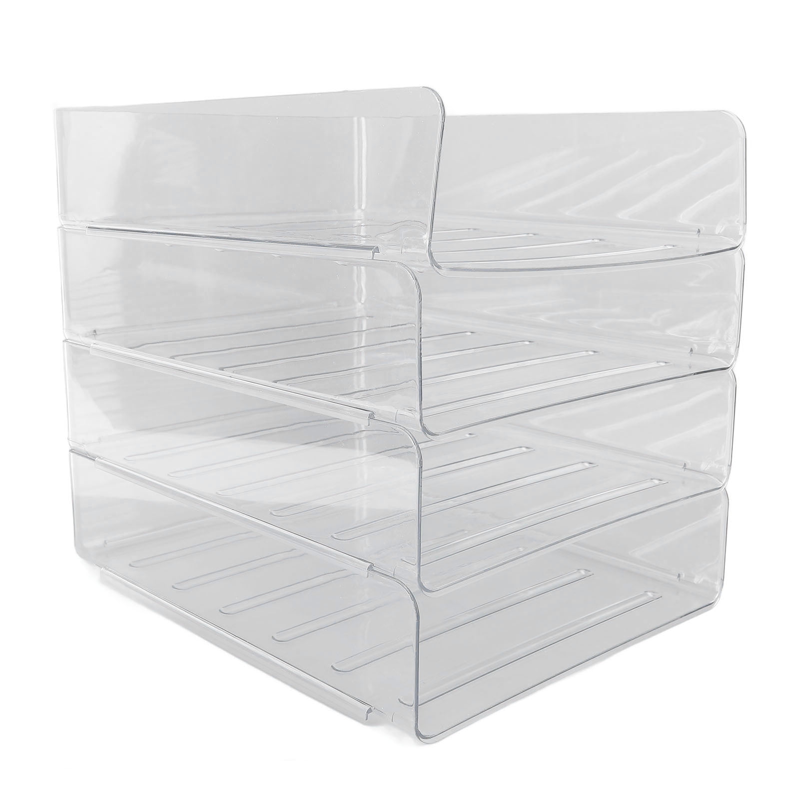 Xirurus 4-Tier Acrylic Stackable Desk Letter Tray Set A4 Paper Document File Organizer for Home Office
