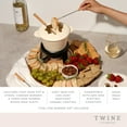 thumbnail image 3 of Twine Farmhouse Kitchen Enamel Cast Iron Fondue Set - Cheese Melting Pot, 3 of 8