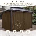 thumbnail image 6 of Kimunuk Outdoor Replacement Curtains for 12' X 16' Gazebo, Waterproof 4-Panels Chocolate Gazebo Universal Privacy Sidewall Curtains with Zipper for Patio Garden Backyard, Curtain Only, 6 of 9