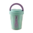 thumbnail image 2 of XYRSRUW Leachable Fruit Cup, Portable Snack Container with Fork, Travel Fruit Holder, Leak-proof Salad Storage Box(Green), 2 of 5