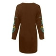 thumbnail image 4 of Patlollav Pntutb Winter Women Sexy Long Sleeve Dress Casual Printed Solid Embroidered Round Neck Long Dresses, 4 of 5