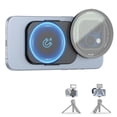 thumbnail image 1 of 67mm Phone Lens Filter Adapter Mount for iPhone 16 15 14 Pro Pro Max, Double-Sided Magnetic Phone Lens Filter Ring with 1/4-20” Screw & Cold Shoe Mount for 67mm ND UV CPL Polarizer Filter (No Filter, 1 of 5