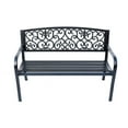 thumbnail image 4 of Hi-Line Gift Ltd. Iron Symphony- Steel and Cast Iron Garden Bench in Timeless Black, 4 of 5