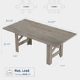 thumbnail image 2 of Wood Farmhouse Dining Table for 6-8, Heavy Duty Large Kitchen Table, 70.87" Long Rectangular Dining Room Tables with Strong Legs, Thickness Tabletop, for Big Family, Dinette, Rustic Grey, 2 of 8