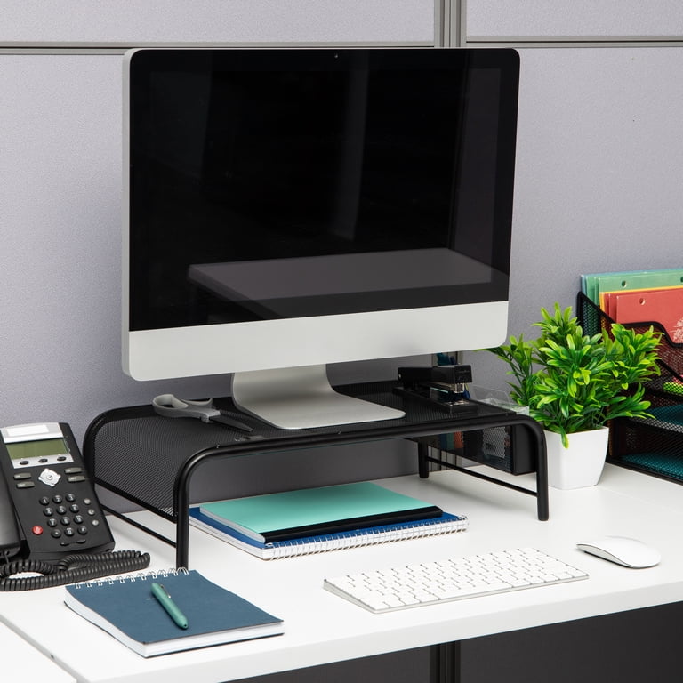 Metal Mesh Monitor Stand, Black photo 2
